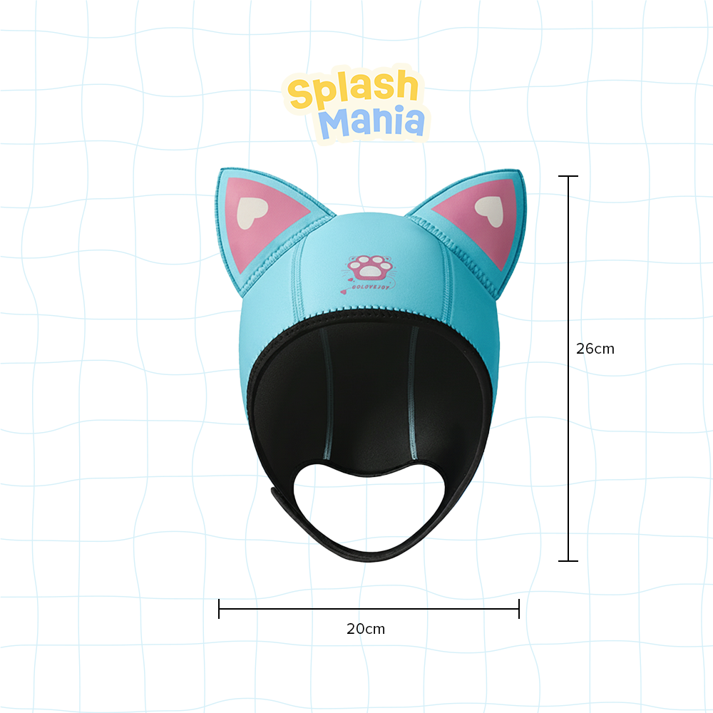 Touca de Natação de Gatinho (Azul)