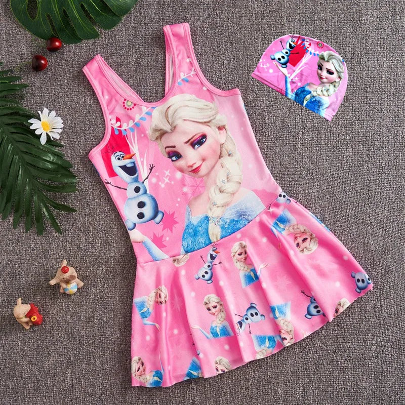 Maiô Infantil Frozen com Saia + Top